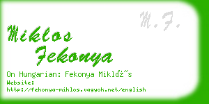 miklos fekonya business card